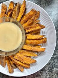Add brown sugar and cinnamon. Sweet Potato Fries Sauce Recipe Sweet Potato Fries With Cinnamon Sugar Dipping Sauce A Tasty Side With A Sweet Kick These Addictive Seasoned Fries From Mark Bittman Are Actually Baked