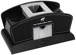I would like to write some unit tests for the one idea would be to run the shuffler on a sorted deck and run a distance algorithm to see how far the one approach is to make statistical tests; Piatnik Automatic Card Shuffler Two Deck Review
