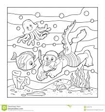 Image From Http Thumbs Dreamstime Com Z Coloring Book Children Crocodile Diver Ocean Floor 48485790 Jpg Coloring Pages Coloring Books Colouring Pages