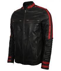Cafe Racer Leather Jacket Red And Black Cafe Racer Leather Jacket