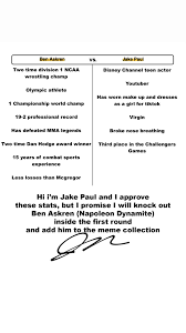 Several people are finding it hard to believe that ben could get some even shared memes about the situation as one wrote: Jake Paul To Box Ben Askren On April 17 Bloody Elbow