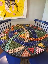 Bottle Cap Table Epoxy Resin Hairpin Legs Bottle Cap Art Bottle Cap Crafts Beer Cap Crafts Bottle Cap Table