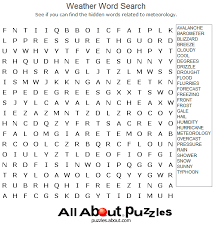 These hidden words will appear horizontally, vertically, diagonally and backwards. Word Search Puzzles Weather Words Word Search Printables Weather Word Search