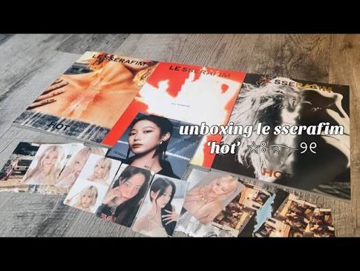 unboxing le sserafim : ‘hot’ target exclusive (drenched, tanned, bleached +  compact ver) ✩°̥࿐୨୧