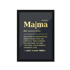 The historical definitions of the word mama found on this page is taken from the 1913 edition of webster's unabridged dictionary. Mama Definition Personalisiertes Kunstdruck Poster Mit Heissfolienpragung