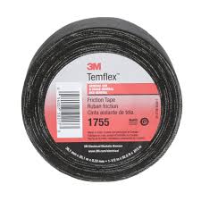 3m Temflex Cotton Friction Tape 1755 Black 13 Mil 0 33 Mm 1 2 In X 82 1 2 Ft 12 7 Mm X 25 2 M