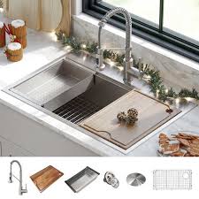 Here are 10 of our favorites. Kraus 33 All In One Workstation Sink And Faucet Combo Workstation Sink Modern Kitchen Sinks Kitchen Sink Design