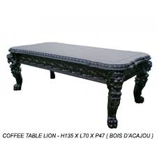 Elle donnera une touche chic et haut de gamme à votre salon. Table Basse Baroque En Bois Noir Tete De Lion Sculptee