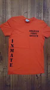 Orange Arkham Asylum Prison Inmate Tshirt Batman The Joker Tshirt Custom Tshi Batman T Shrts Fashionable Batman Inmate Shirts Batman Shirt T Shirt Costumes