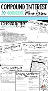 Compound Interest Mini Lesson Compound Interest Lesson Mini Lessons Middle School Math Resources