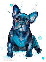 Black French Bulldog Baby Watercolor Painting Print By Slaveika Aladjova Art Animal Illustration Home Decor Gift Contemporary Dog Art French Bulldog Art Bulldog Art Print French Bulldog Painting