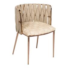 Modern Milano Off White And Gold Dining Chair Gold Dining Chairs Dining Chairs Woven Dining Chairs