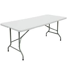 Forup 6ft Table Folding Utility Table Fold In Half Portable Plastic Picnic Party Dining Camp Table White In 2020 Camping Table Folding Table Portable Picnic Table