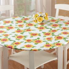 Yourtablecloth heavy duty vinyl round fitted tablecloth (table cover) with flannel backing vibrant colors elasticized tablecloth great for indoor and outdoor dining and playing cards 48 sand. Fitted Elastic Vinyl Table Cover Collections Etc