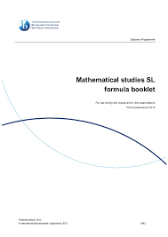 Math Studies Formula Booklet