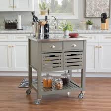 Linon Gray Wood Base With Stainless