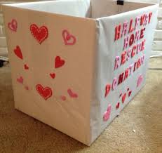 A Simple Brown Box Now The Toy Food Drive Donation Box For The Animal Rescue Food Drive Toy Food Valentines Food