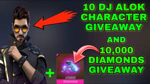 Free fire is the ultimate survival shooter game available on mobile. 10 Dj Alok Character And 10000 Diamonds Giveaway In Free Fire Dj Alok And Diamonds Giveaway Youtube