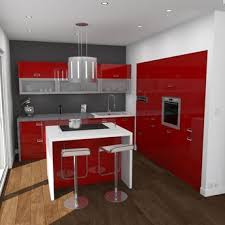 Cuisine Rouge Moderne Facade Stecia Rouge Brillant Oskab Cuisine Rouge Ilots Central Cuisine Cuisine Moderne