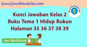 Buku tematik tema 2 kelas 2 sd berjudul bermain di lingkunganku. Kunci Jawaban Kelas 2 Buku Tema 1 Halaman 35 36 37 38 39 Subtema 1 Pembelajaran 5 Hidup Rukun Di Rumah Kunci Jawaban