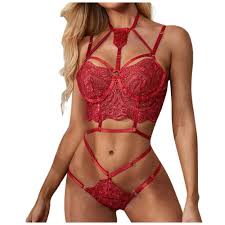 XQTX Babydoll Lingerie Erotica da Donna Pizzo Squisito Corsetto Foro Porno  Reggiseno Perizoma Intimo Sexy Sexy Backless-Red_M : Amazon.it: Moda