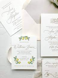 Italy Destination Wedding Letterpress Invitation Suite Rebecca Green Design Lemon Wedding Invitations Bespoke Wedding Invitations Invitations