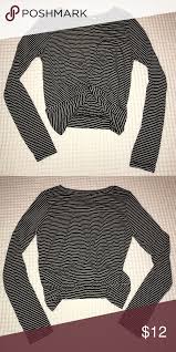 Black And White Crop Top Long Sleeve Heart Hips Black And White Striped Crop Top White Striped Crop Top Striped Crop Top Crop Tops