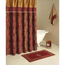 Austin Horn Fabric Shower Curtain Montecito Red Burgundy Gold Paisley Red Shower Curtains Brown Shower Curtain Red Curtains