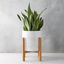 Terrazzo Planter Wood Stand Terrain Planter Wood Stand Plant Decor Indoor Diy Planters Indoor