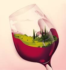 Wine Style By Cruschiform Wine Art Wine Poster Landscape Illustration