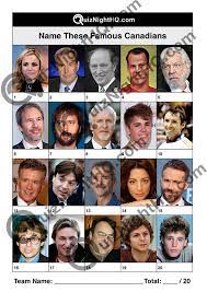 Built by trivia lovers for trivia lovers, this free online trivia game will test your ability to separate fact from fiction. Famous Faces 036 Canadians Quiznighthq