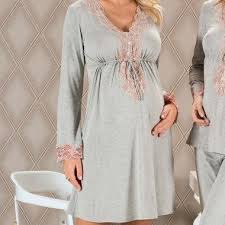 Camisola Longa Com Robe Para Maternidade Camisola Manga Longa De Viscose Stretch Com Renda Modarosa Camisolas Largas Roupa Gestante Camisola Gestante