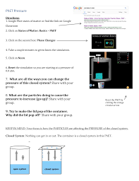The worksheet gives students some questions to answer while. Phet Pressure Directions