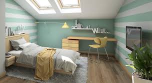 Ici, une tête de lit fonctionnelle qui s'adapte à la pente de la maison. Amenagement D Une Chambre Sous Combles Tour D Horizon Complet