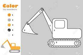 Coloring hitachi lego new printable; Excavator In Cartoon Style Color By Number Education Paper Game For The Development Of Children Coloring Page Kids Preschool Activity Printable Worksheet Vector Royalty Free Cliparts Vectors And Stock Illustration Image 147466639