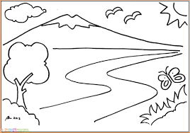 Gambar pemandangan gunung menjadi salah satu pilihan favorit saat akan menggambar ataupun mewarnai. 82 Gambar Sketsa Pemandangan Gunung Di Kanvas