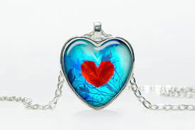 Legend Of Zelda Heart Container Necklace Heart Jewelry Snowflake Jewelry Elephant Pendant