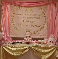 Pink And Gold Princess Crown Baby Shower 1st Birthday Etsy Crown Baby Shower Baby Shower Princess Baby Shower Backdrop