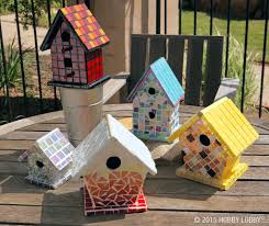 Birdhouse Kits Hobby Lobby Make It Mosaic Mosaic Birdbath Handmade Birdhouses Stained Glass Crafts