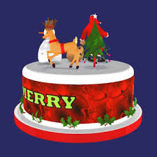 Cartoon character trying to blow out candles but. Xmas Cake Gifs Get The Best Gif On Giphy