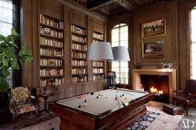 Fairview game rooms signature billiard chair for two (chestnut). 14 Beautiful Billiard Rooms Where You Can Play In Style Architectural Digest