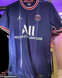 The jersey is presented in a classic navy blue color. Jordan Psg 21 22 Home Kit Leaked