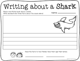 Writing About Ocean Animals Non Fiction Writing Writing Printables Fiction Writing