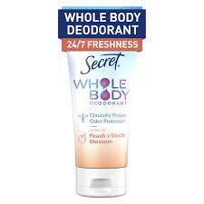 Secret Whole Womens Body Aluminum Free Deodorant Clear Cream Peach &  Vanilla 3.0oz - Walmart.com