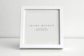 Just add your own custom design inside the smart object and you are done. Frame Mockup 159 White Square Photo Frame Mockup Styled Thin Frame Mock Up Square Wall Art Display Psd Smart Object Filtergrade