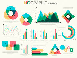 Various Colorful Business Infographic Elements Including