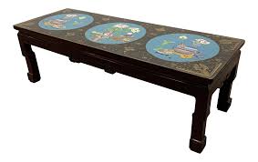 Rejuvenation's furniture collection features vintage coffee tables, side tables, and console tables. Vintage Cloisonne And Black Lacquer Handpainted Coffee Table Chairish