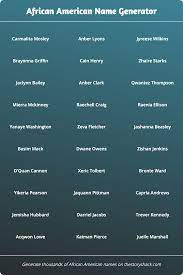 The 200 most popular names were taken from a universe that includes 19,240,313 male births and. African American Name Generator 1000s Of Random African American Names