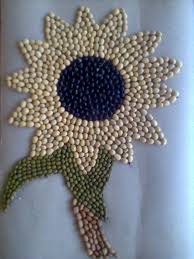 Contoh Gambar Kolase Bunga Dari Biji Bijian Biji Bijian Kids Crafts Kerajinan Kertas