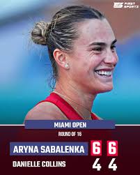 Aryna Sabalenka powers past Danielle Collins 6-4, 6-4 to reach her 3rd  Miami QF and claim her 20th win of 2025